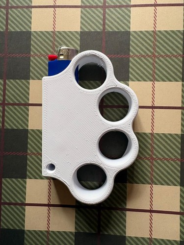 White printed lighter - white,